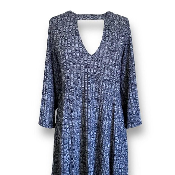 Torrid Womens Blue Mini Rib Knit Mock Neck Dress Plus Sz 3X Cut Out Swing Tunic - Picture 3 of 9